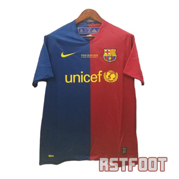 maillot barcelone 2008-2009 champion retro unicef bleu rouge