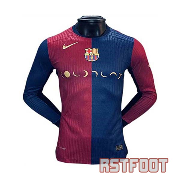 maillot barcelone 2024-2025 edition speciale version player manche longue rouge bleu coldplay
