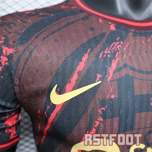 maillot barcelone 2024-2025 edition speciale version player rouge fonce noir camouflage – Image 4
