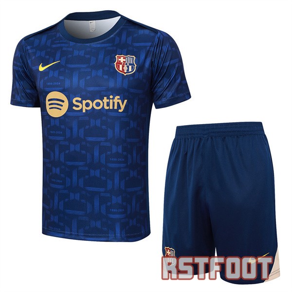 maillot barcelone 2024-2025 entrainement ensemble bleu fonce or