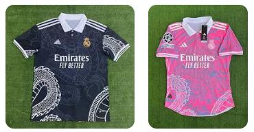 maillot Real Madrid dragon noir rose