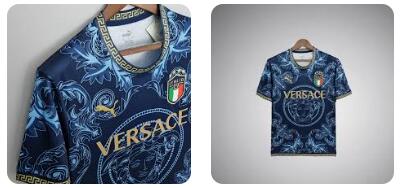 maillot italie versace bleu​