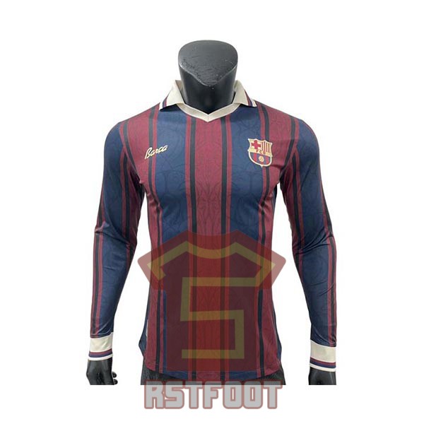 maillot barcelone 2025-2026 anniversaire version player rouge bleu 125 manche longue