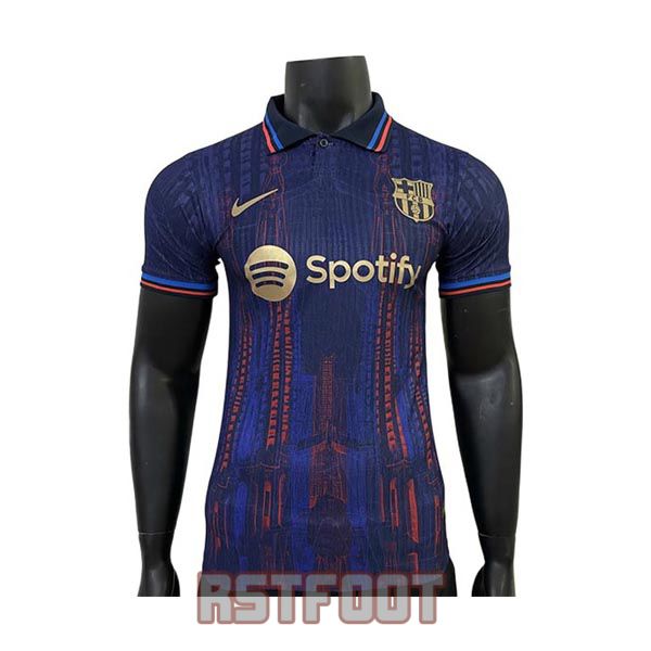 maillot barcelone 2025-2026 edition speciale version player bleu fonce orange