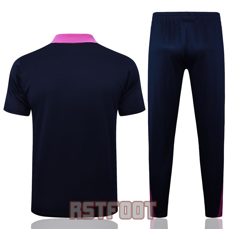 polo barcelone 2025-2026 bleu fonce violet entrainement polo ensemble – Image 2