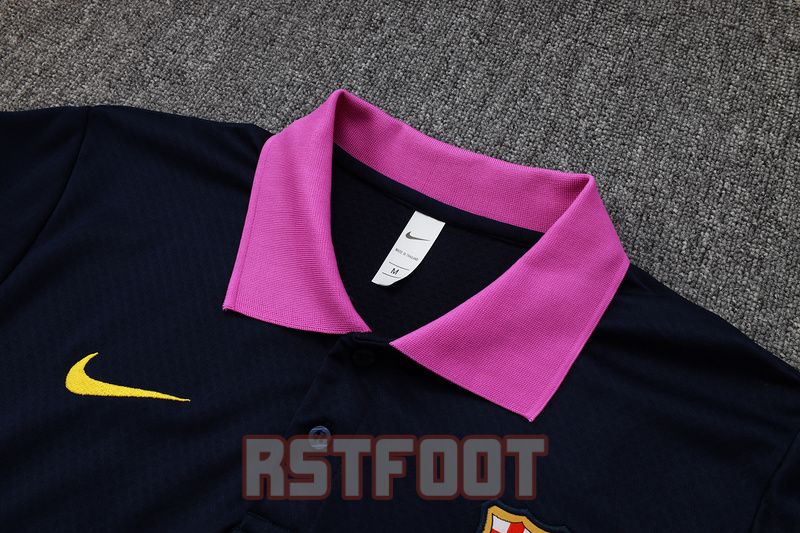 polo barcelone 2025-2026 bleu fonce violet entrainement polo ensemble – Image 3