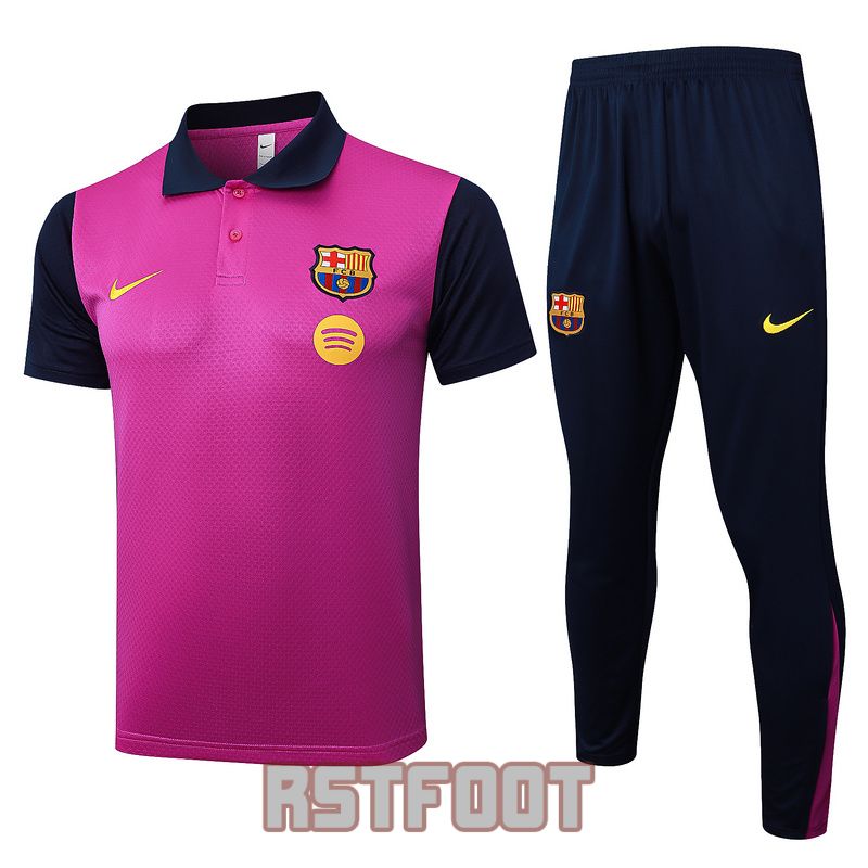 polo barcelone 2025-2026 violet bleu fonce entrainement polo ensemble