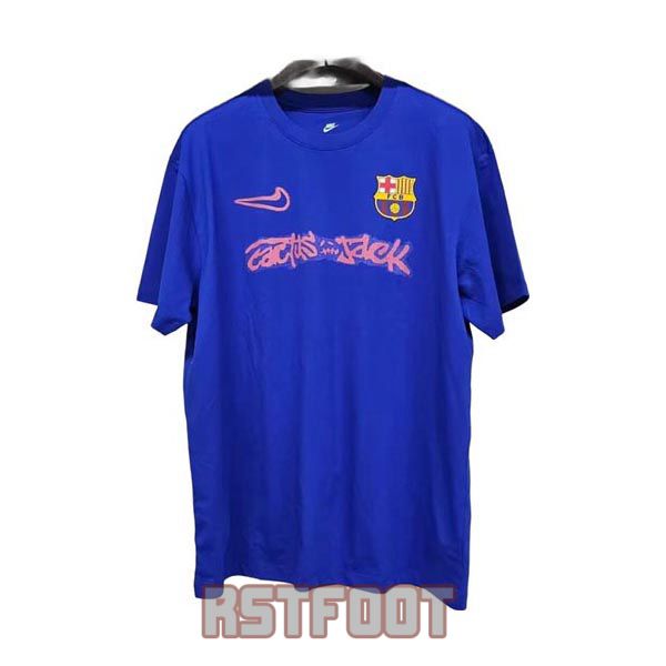 maillot barcelone 2025-2026 edition speciale travis scott bleu