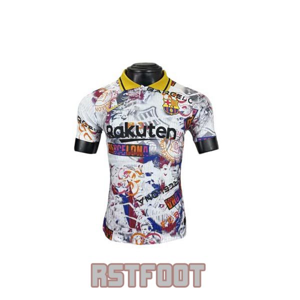maillot barcelone 2025-2026 edition speciale version player blanc bleu jaune