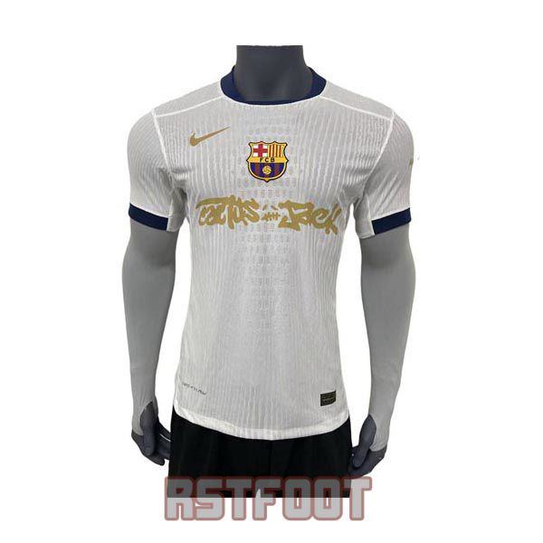 maillot barcelone 2025-2026 edition speciale version player travis scott blanc