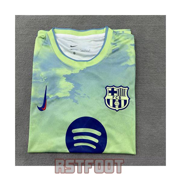 maillot barcelone 2025-2026 edition speciale vert clair bleu – Image 3