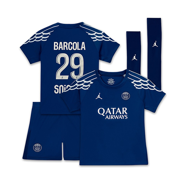 maillot psg barcola 29 enfant ensemble fourth 2024-2025