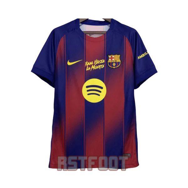 maillot barcelone 2025-2026 edition speciale rouge bleu anuel aa